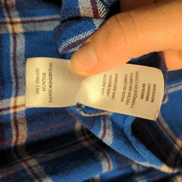 Rails Hunter flannel button down shirt, blue plaid, medium - Picture 6 of 6